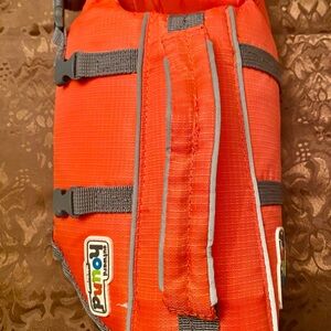 Small dog life vest, Outward Hound brand and 3 small dog harnesses.